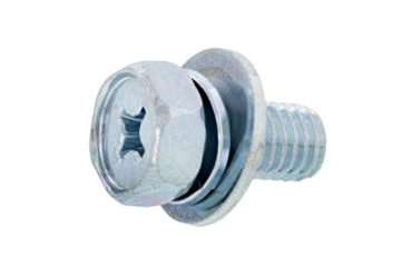 鉄(+)六角アプセット頭セムス小ねじ SP＝3 (ツーロック座+JIS平座 組込)